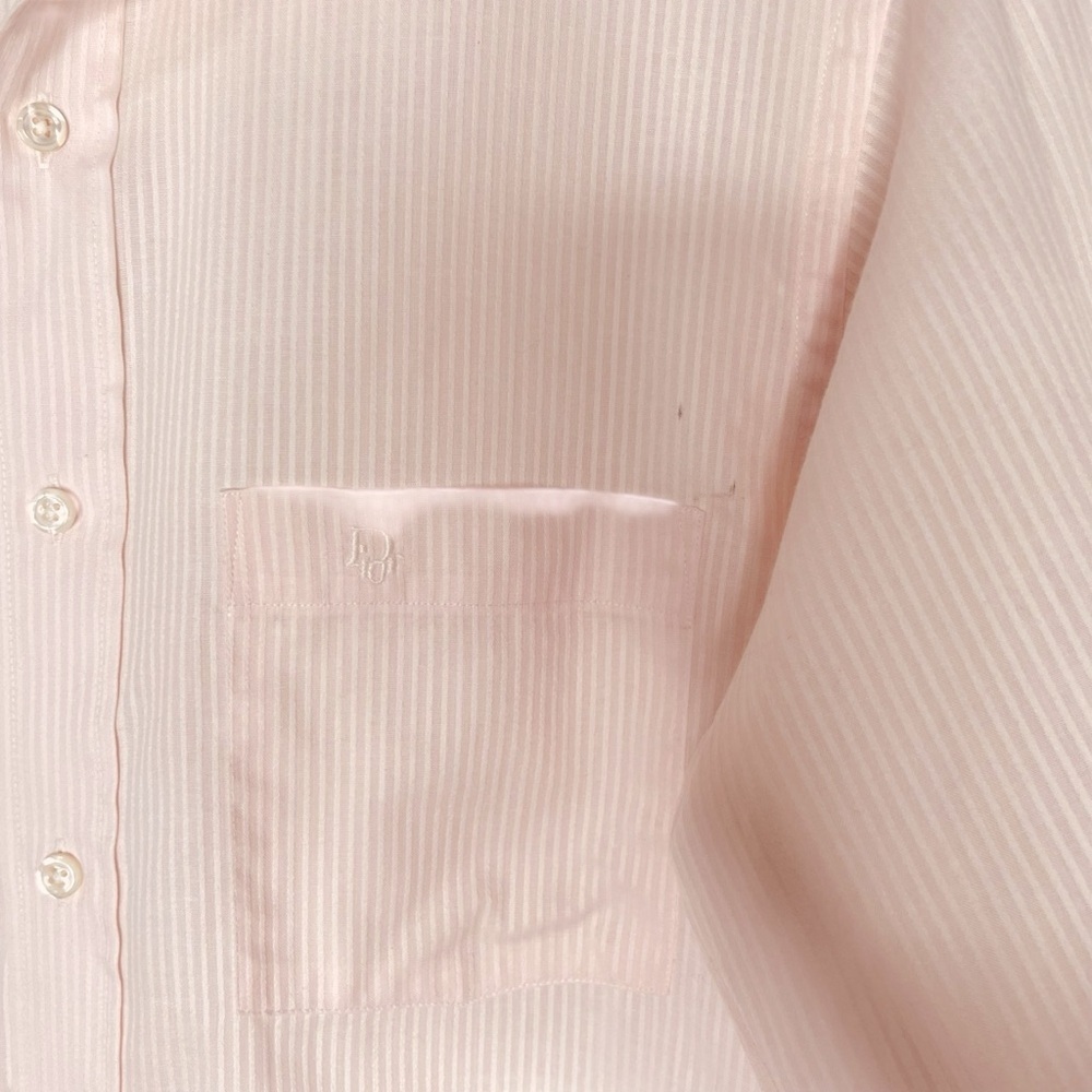 Christian Dior Pink Striped Dress Shirt Men’s 14.5 32/33 Long Sleeve Vintage USA - Picture 6 of 16